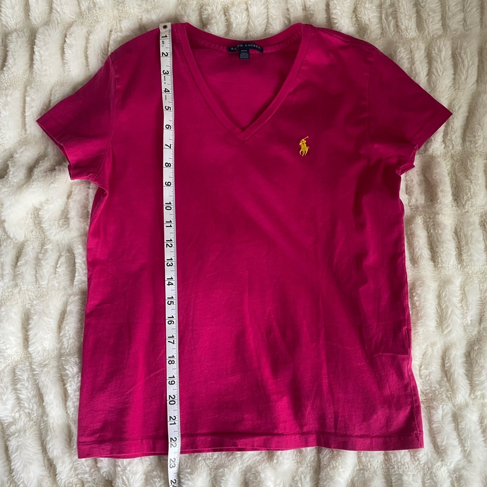 Polo by Ralph Lauren Women's Fuchsia V-Neck Tee